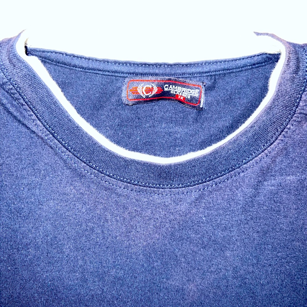 Men's Cambridge Classic Short Sleeved T-shirt Size 3XL Navy Blue and White